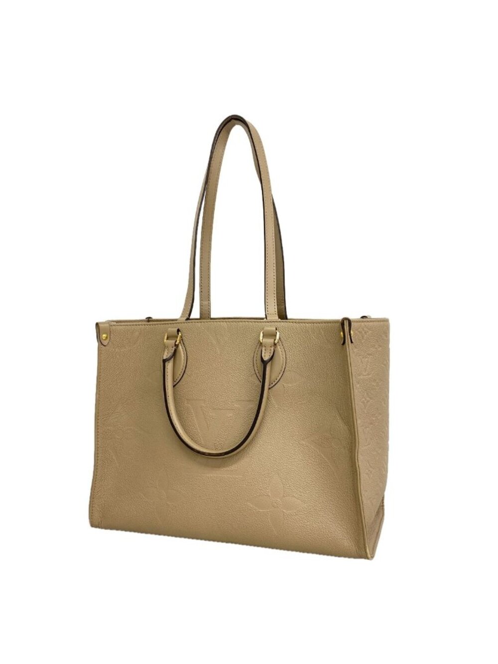 Louis Vuitton Tote Bag Monogram Empreinte On The Go MM Tourterelle 2-Way